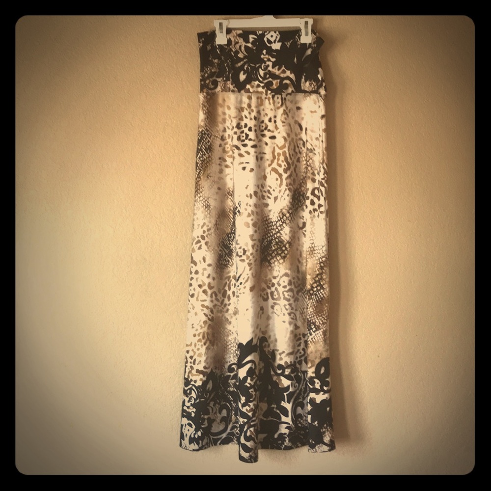 Animal print maxi skirt